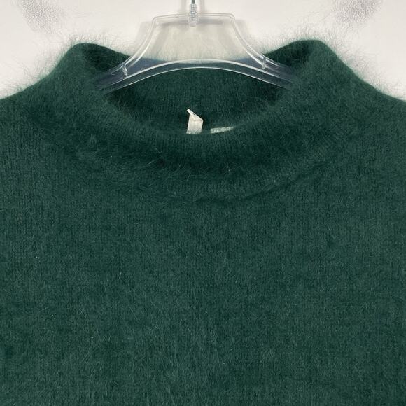 Anthropologie Moth Angora Sweater Size L (Fits M) Emerald Green Fuzzy Soft Warm - Picture 4 of 8